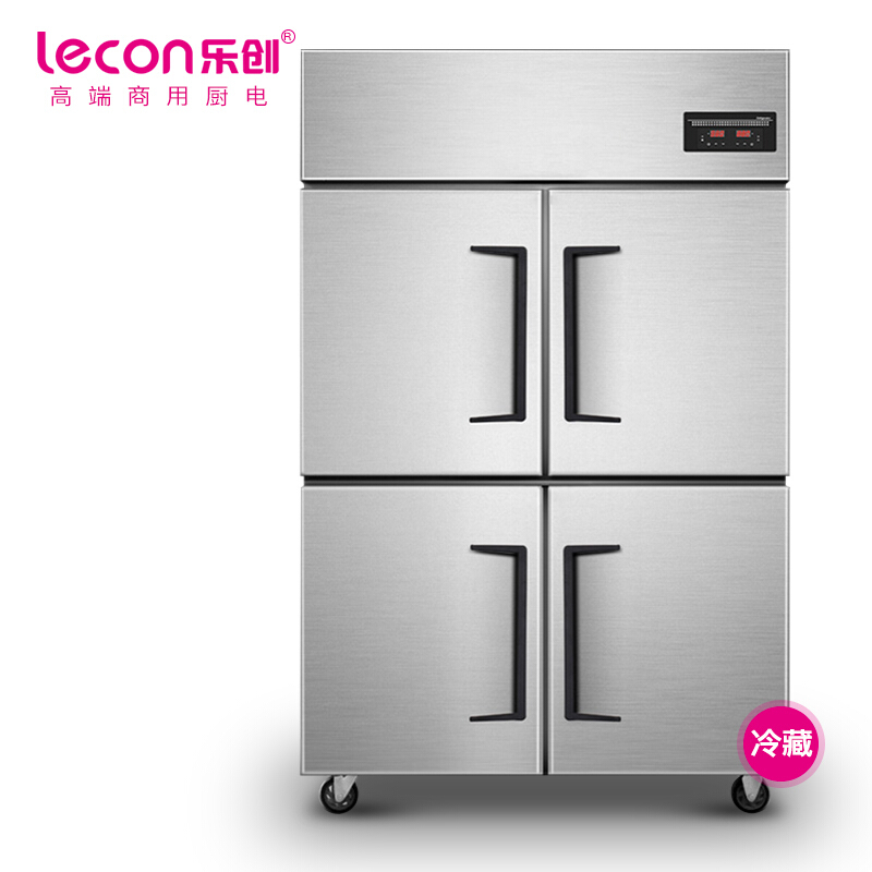 乐创 (lecon)商用四门冰柜 立式厨房髙身雪冷冻保鲜高柜 双压缩机冰箱冷冻LC-J-SM02