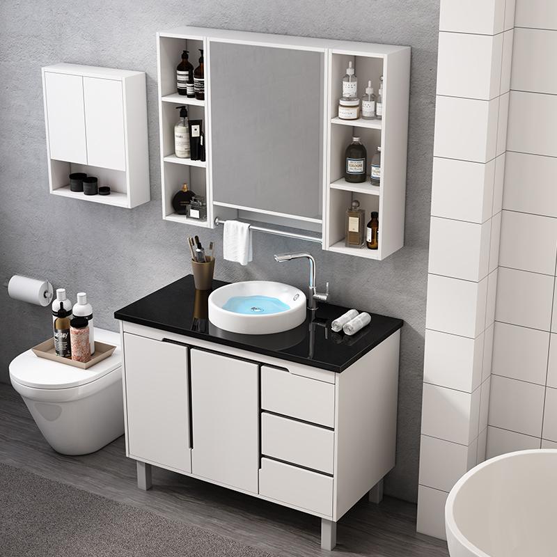 北欧浴室柜组合落地式洗脸盆洗手盆洗漱台卫生间面盆现代简约套装