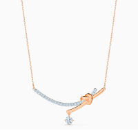 SWAROVSKI 施华洛世奇LIFELONG HRT扭结爱心人造水晶项链镀玫瑰金色轻奢饰品 5517951
