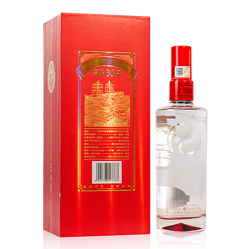 百年泸州老窖窖龄30年52度500ml*6瓶整箱 浓香型白酒高清大图