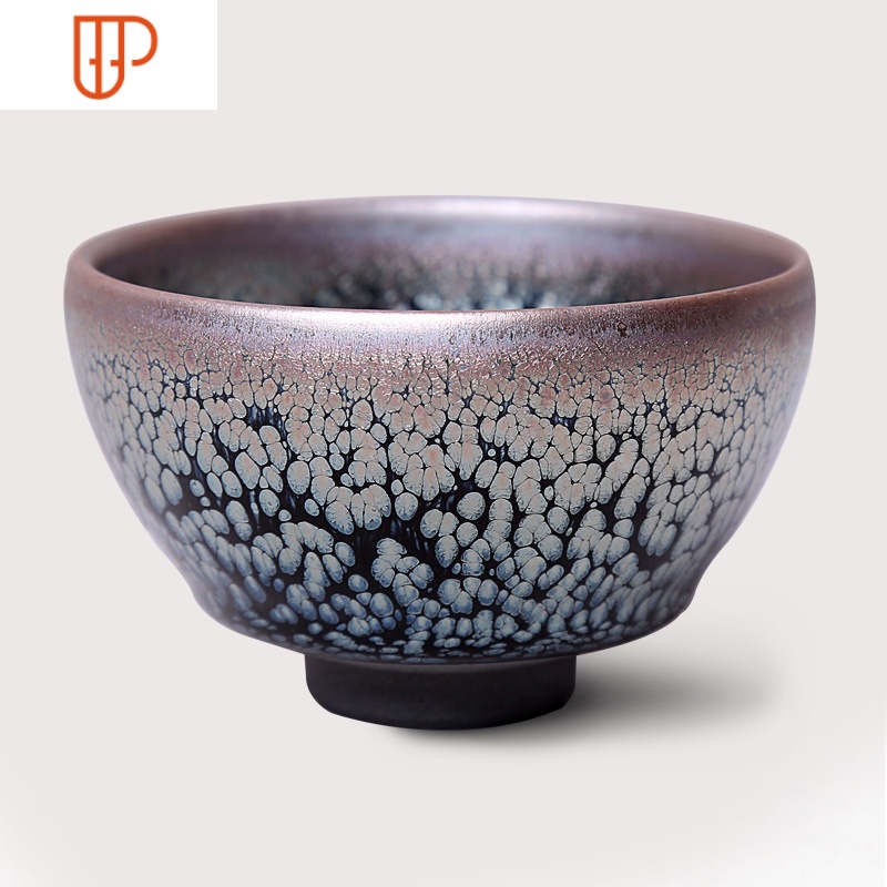 建盏茶杯钟霞匠人手工鹧鸪油滴精品茶盏陶瓷文海福临杯国泰家和油滴盏