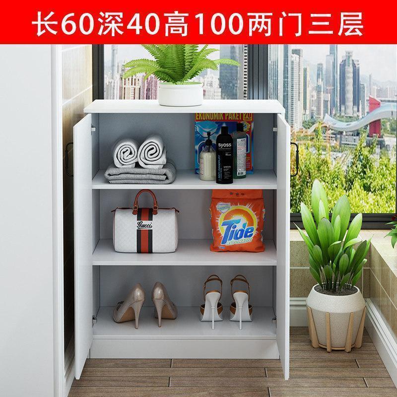 森美人阳台收纳置物柜家用实木储物柜防晒飘窗柜鞋柜大容量杂物柜子定制高清大图