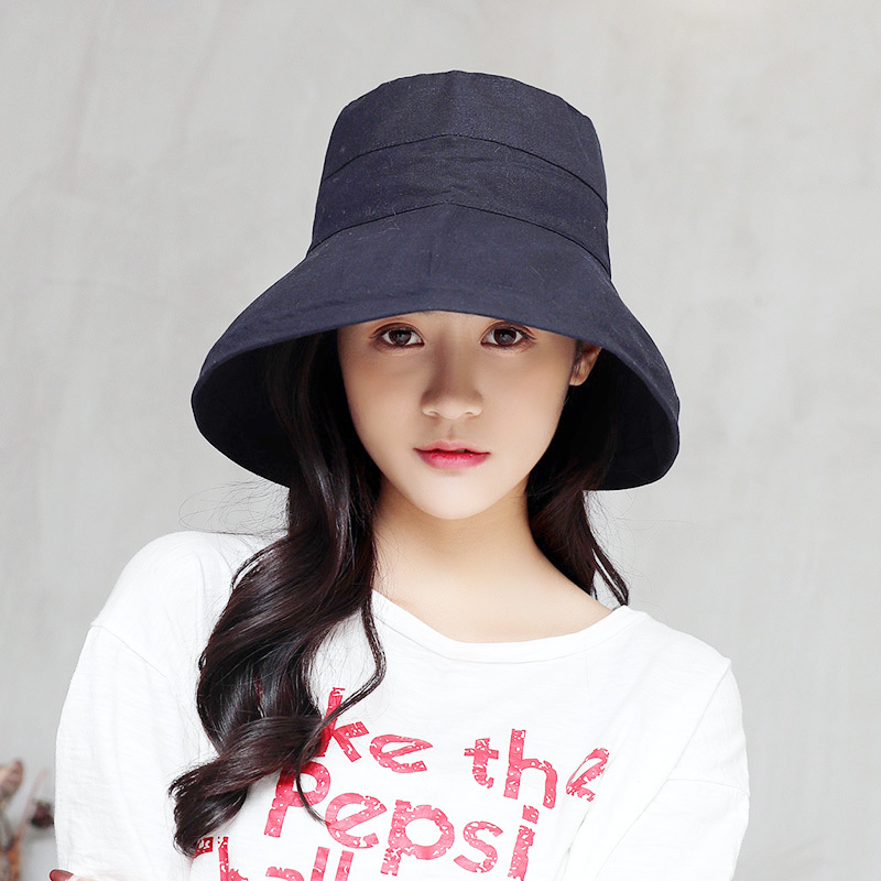 遮阳帽子女夏天太阳帽日系渔夫帽凉帽女防晒可折叠帽旅游帽春秋季