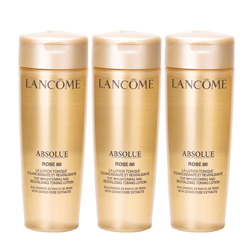 LANCOME兰蔻菁纯臻颜玫瑰柔肤水 旅行装中样50ml [3支]保湿补水修护滋养爽紧致提亮肤色改善暗沉暗黄淡化细纹干高清大图