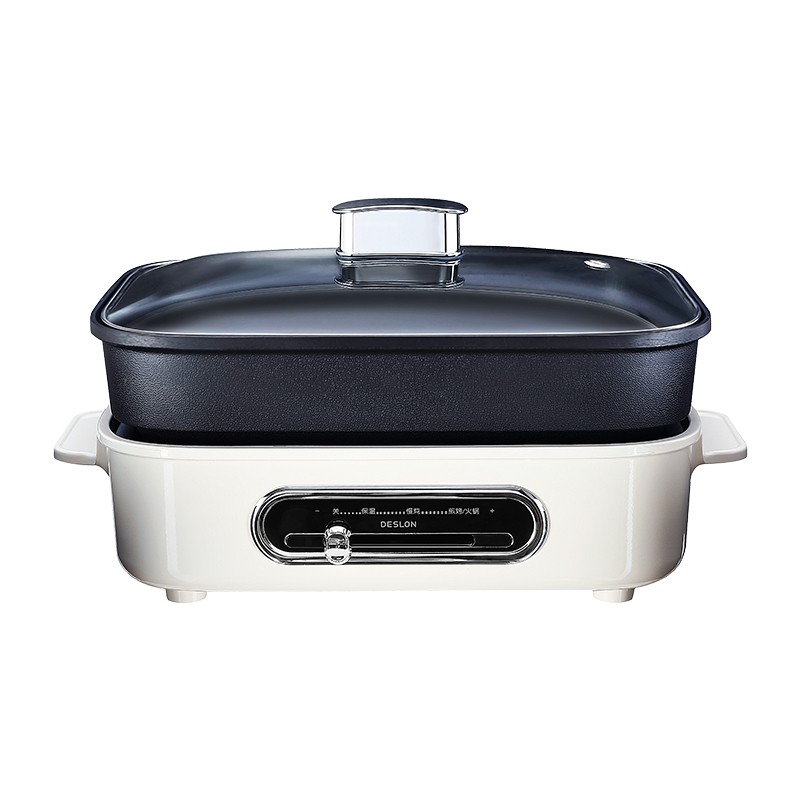 德世朗 多功能锅 烤肉锅 家用电热火锅煎烤涮一体电烤炉网红款4L DDQ-HG106