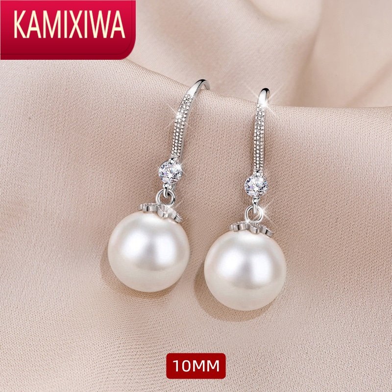kamixiwa陈数珍珠耳环2022年新款气质高级感轻奢复古银耳坠潮送妈妈
