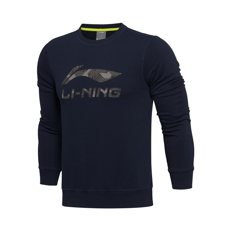 [自营]李宁(LI-NING)2016卫衣男冬季款休闲长袖圆领卫衣大LOGO运动卫衣套头衫AWDL539