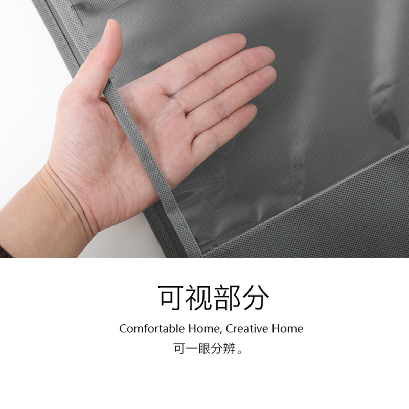 美帮汇包包收纳袋透明悬挂式墙挂袋布艺家用衣柜橱置物袋子宿舍收纳高清大图