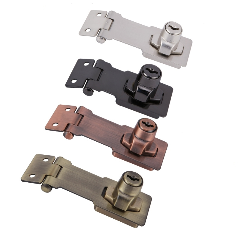 锁扣门锁老式门栓插销门锁扣搭扣老式柜门锁抽屉家用90度门扣锁 3寸红