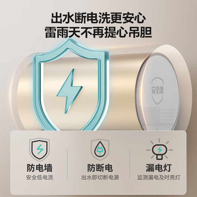 华帝(vatti)电热水器60升储水式家用 一级能效节能 3000W双管速热8.9倍增容出水断电远程遥控 i14025S高清大图