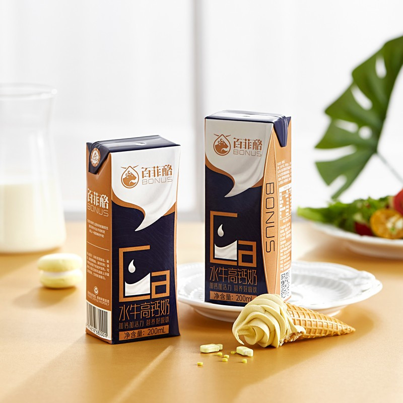 [特价]百菲酪水牛高钙奶 调制乳 200ml*10盒*3箱 组合套 柳叶包装 7月产