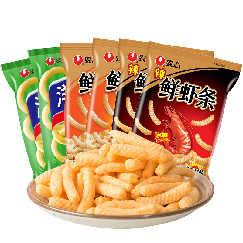 农心 欢乐时光虾条洋葱圈混合6连包(90g*4袋+70g*2袋)