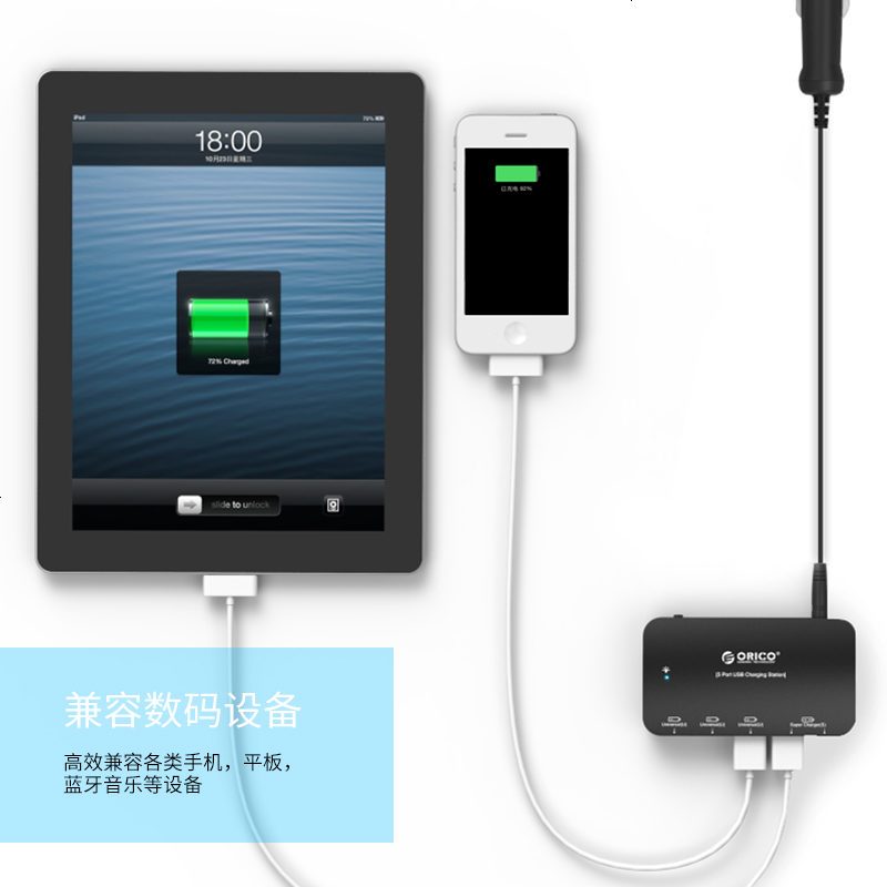 MPU-5S通用5口USB输出车载通用充电器多口智能车充点烟器