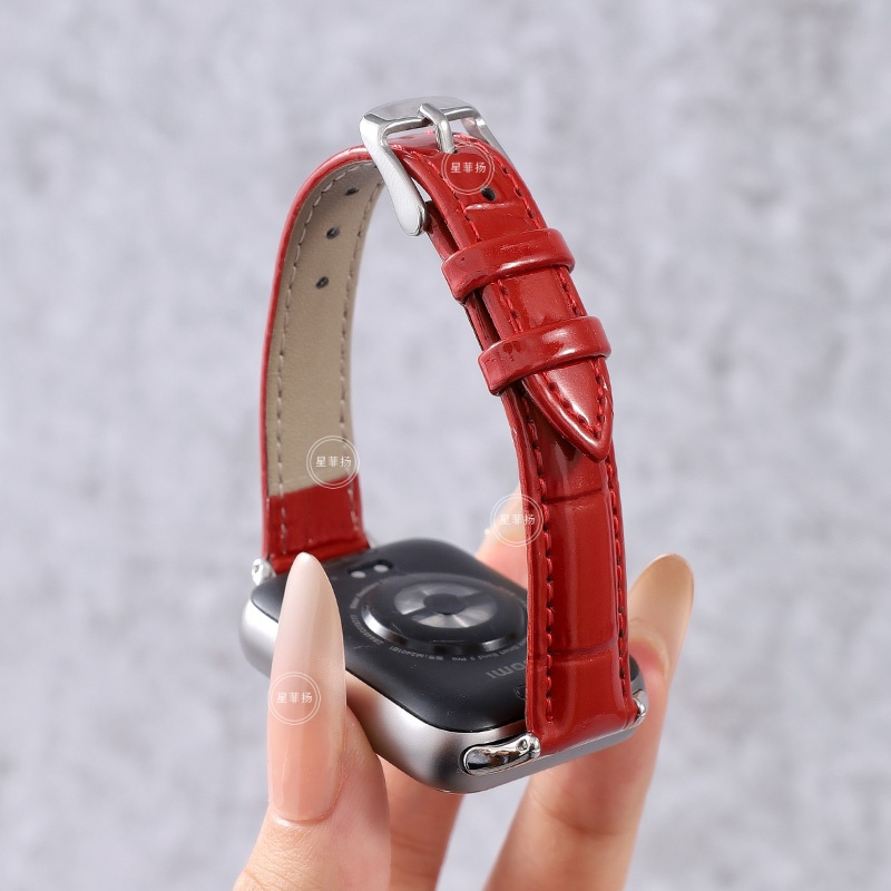 适用小米手环9pro/8pro表带竹节皮纹Redmiwatch红米手表4/5/6通用冰面小金扣小蛮腰舒适休闲腕带3264高清大图