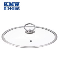 KMW晶工平底煎炒锅28cm 透明玻璃锅盖 防焦糊防烟304不锈钢煎炒锅煎饼煎蛋不粘锅燃磁通用