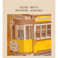 若态若来拼图立体3d模型成年木质拼装减压diy手工生日礼物玩具 文·艺—电车