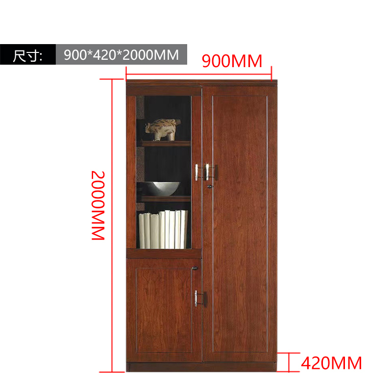 府店办公室背景柜非对称文件柜木质展示储物柜900*420*2000mm[工厂现做 七天内发货]