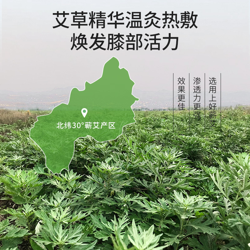 山山艾草膝盖贴10片装自发热艾叶艾灸关节疼痛冬季热敷贴正品颈椎护膝腰椎帖高清大图