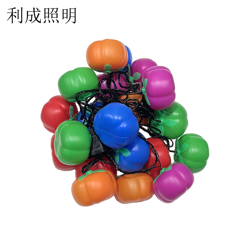 利成照明 LED灯笼串 10米20灯 柿子款 彩色高清大图