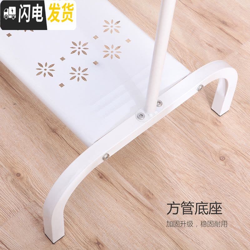 三维工匠晾衣架落地折叠室内单杆式晒衣架卧室挂衣架家用简易凉衣服的架子 标准款100CM-黑色 中晾衣架配件图片