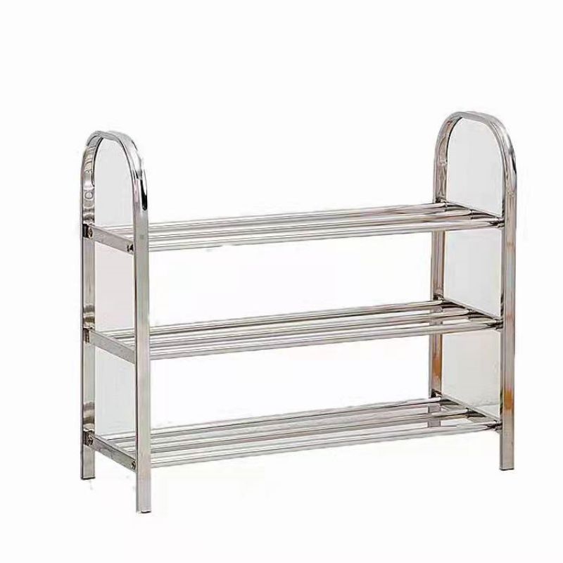 曲上鞋架不锈钢鞋架四层/个高清大图