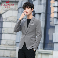 富贵鸟(FUGUINIAO)西服套装男西服结婚帅气西服修身韩版潮流英伦风商务正装外套 单西服