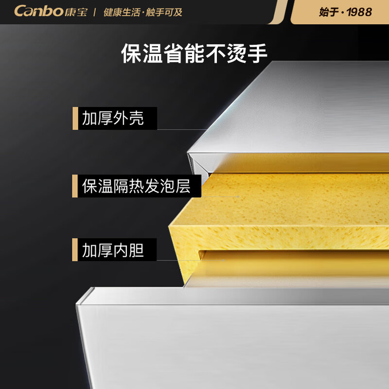 康宝(Canbo)蒸饭柜蒸饭车蒸箱商用蒸饭箱蒸箱食堂单位学校 安全防干烧蒸柜蒸包炉大容量24盘ZFC24-BZB