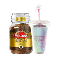 [赠极光粉吸管杯300ml]摩可纳Moccona 经典8号深度烘焙冻干速溶咖啡 无蔗糖黑咖啡 400g