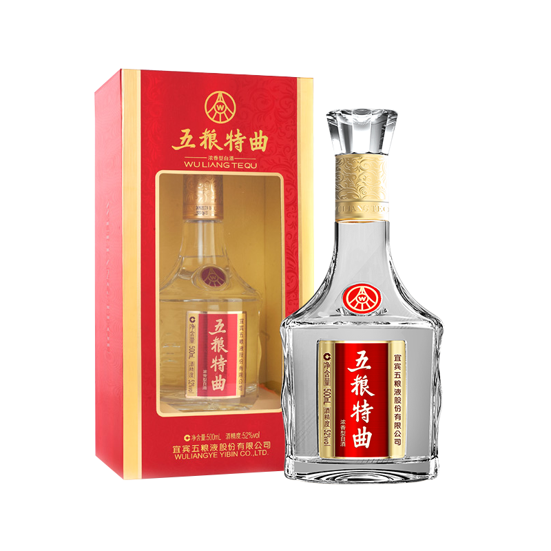 官方自营五粮特曲52度500ml单瓶装浓香型白酒宜宾五粮液股份有限公司