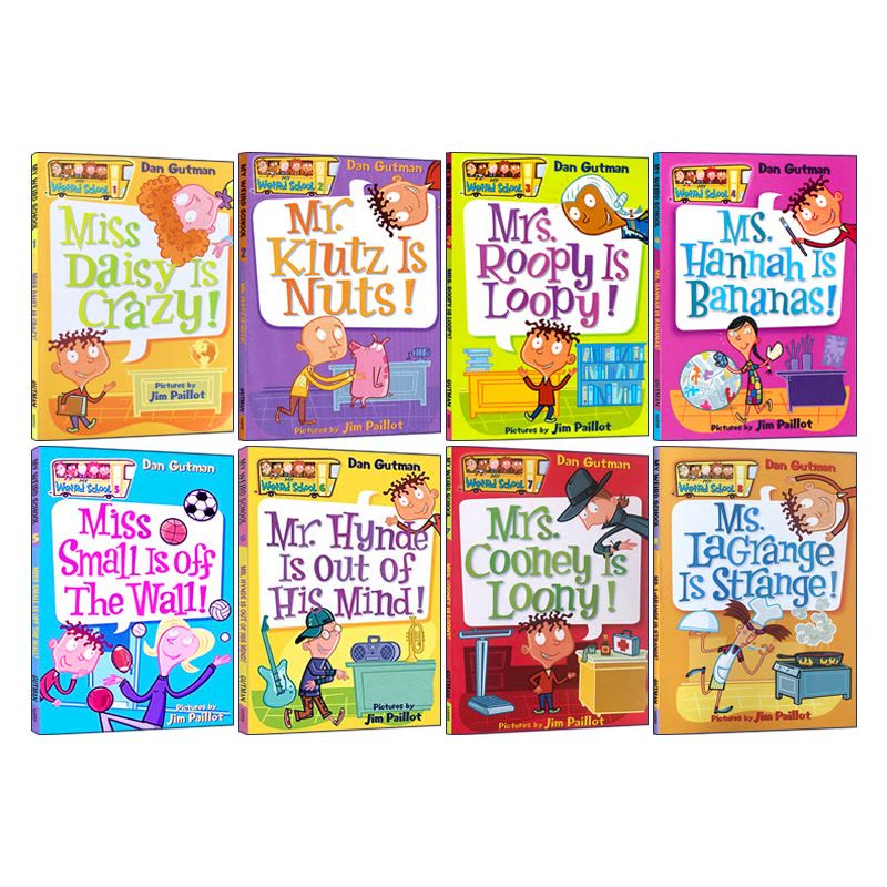 疯狂学校第五季9 [正版]疯狂学校第一季1-8册英文原版My Weird