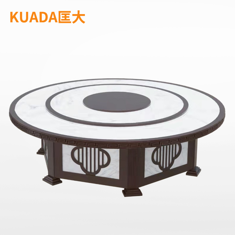 匡大 餐桌实木餐桌 圆餐桌2米手动餐桌KDT910 白色