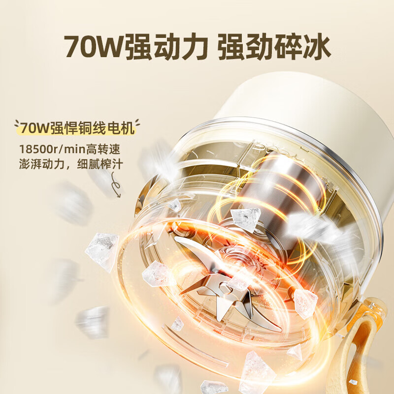小熊(Bear)便携式榨汁机家用水果小型充电迷你榨汁杯高清大图