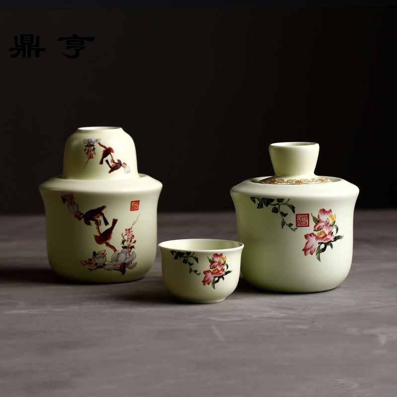 鼎亨景德镇陶瓷温酒器 日式暖酒具套装热黄酒壶家用烫酒器 二两烫