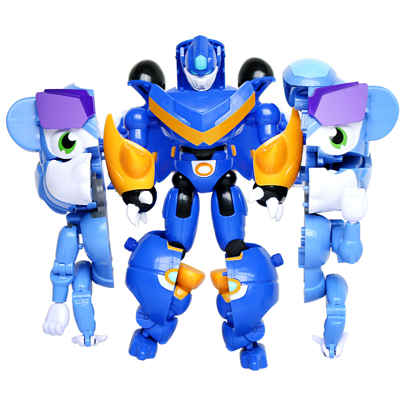 机器人勇士合体套装新款变形系列铁拳虎阿武 竞技变形石甲熊 神木猿