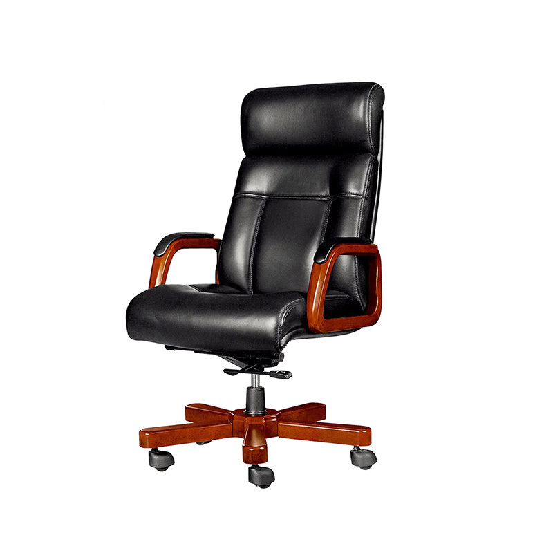 办公椅黑色皮质老板椅