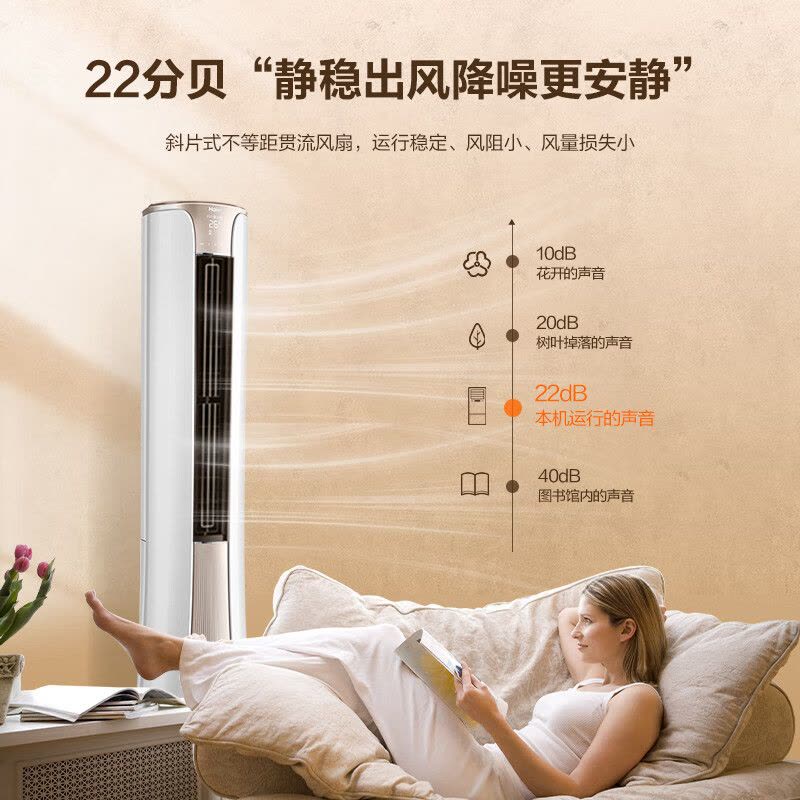 海尔空调柜机3匹 新一级能效 快速冷暖 家用节能省电变频自清洁客厅空调立式柜机KFR-72LW/81@U1-Ht图片