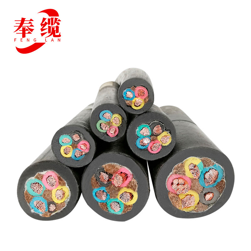 奉缆 铜芯橡套软电缆 YC 4*6mm²/米