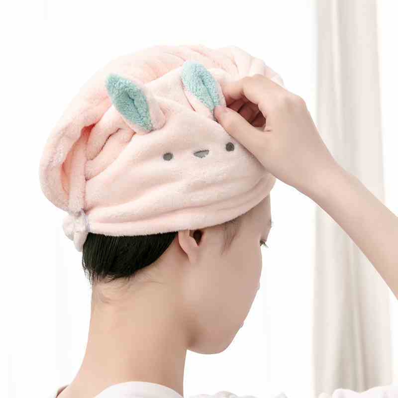 名创优品(miniso) 柔软小动物干发帽柔软浴室女吸水速干成人擦头发[白熊]