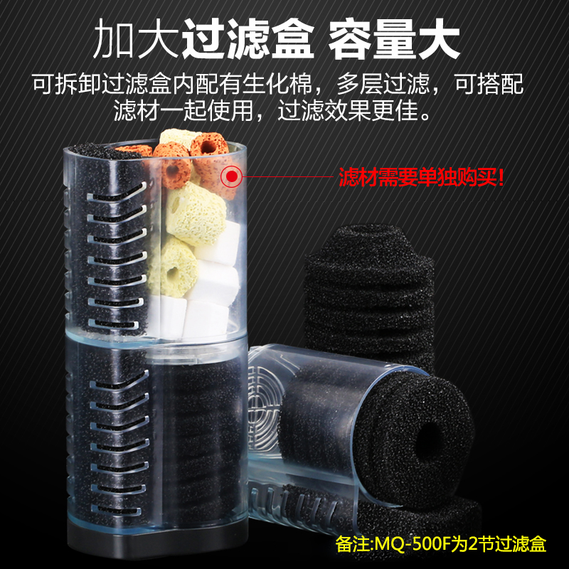 鱼缸内置过滤器增氧泵三合一潜水泵抽水泵乌龟缸过滤设备高清大图