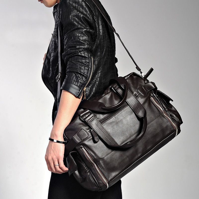 真皮单肩包男斜挎包手提包休闲潮复古男士包包大容量旅行包牛皮