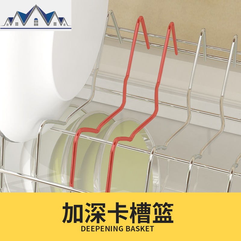 放碗架沥水架304不锈钢厨房碗碟架碗筷盘收纳架置物架家用省空间 三维工匠高清大图