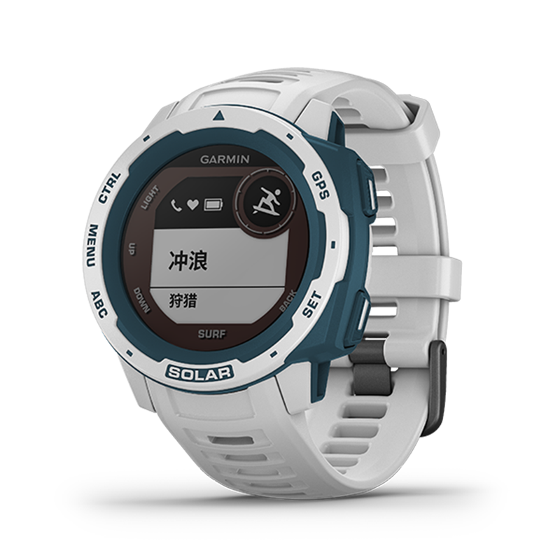 佳明 GARMIN Instinct太阳能浪潮版 本能浪花白冲浪智能户外运动心率温度血氧北斗手表