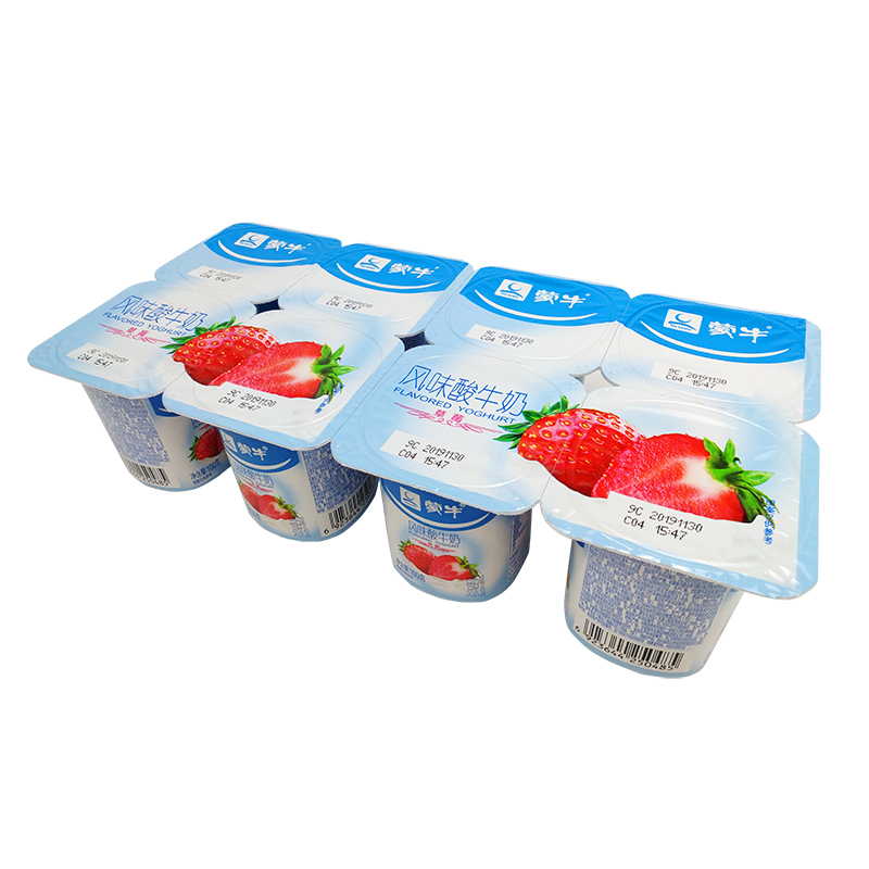 蒙牛原味草莓黄桃大果粒风味酸奶连杯100g8杯营养早餐视频