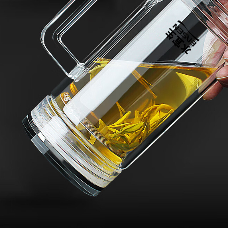 水宜生弱碱玻璃杯380mlG550养生抗菌加厚防烫茶水杯高清大图
