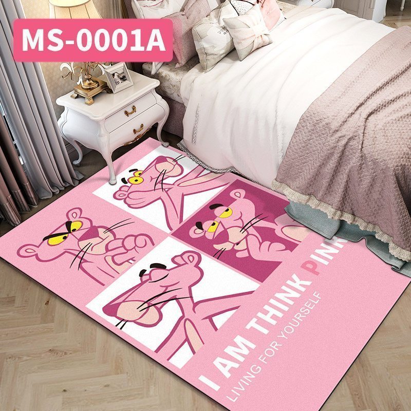 美帮汇ins地毯卧室网红房间客厅满铺公主粉色床边毯大面积地垫 粉红豹粉 80*120床边垫（无赠品）