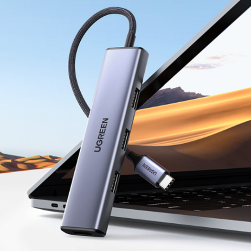绿联USB 3.0 4口集线器 深空灰 CM473