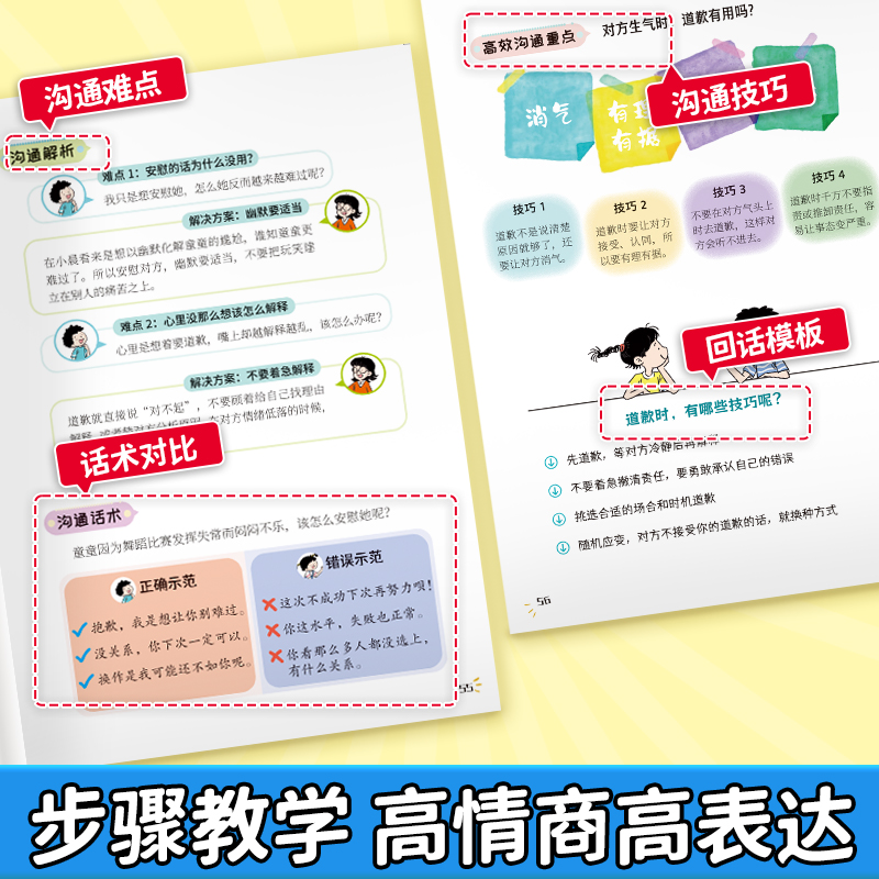 漫画中国式沟通 [正版]抖音同款漫画中国式沟通儿童沟通能力培养回话智慧社交礼仪书籍好好接话人情世故沟通艺术即兴演讲口才提高清大图