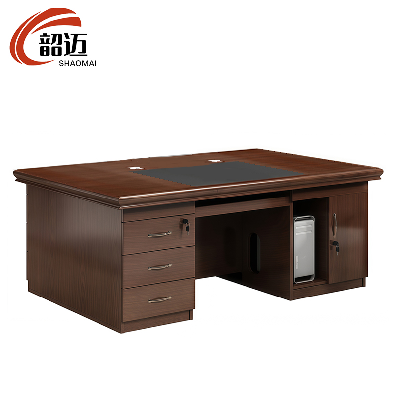 韶迈 办公桌 1.6米胡桃色 张高清大图