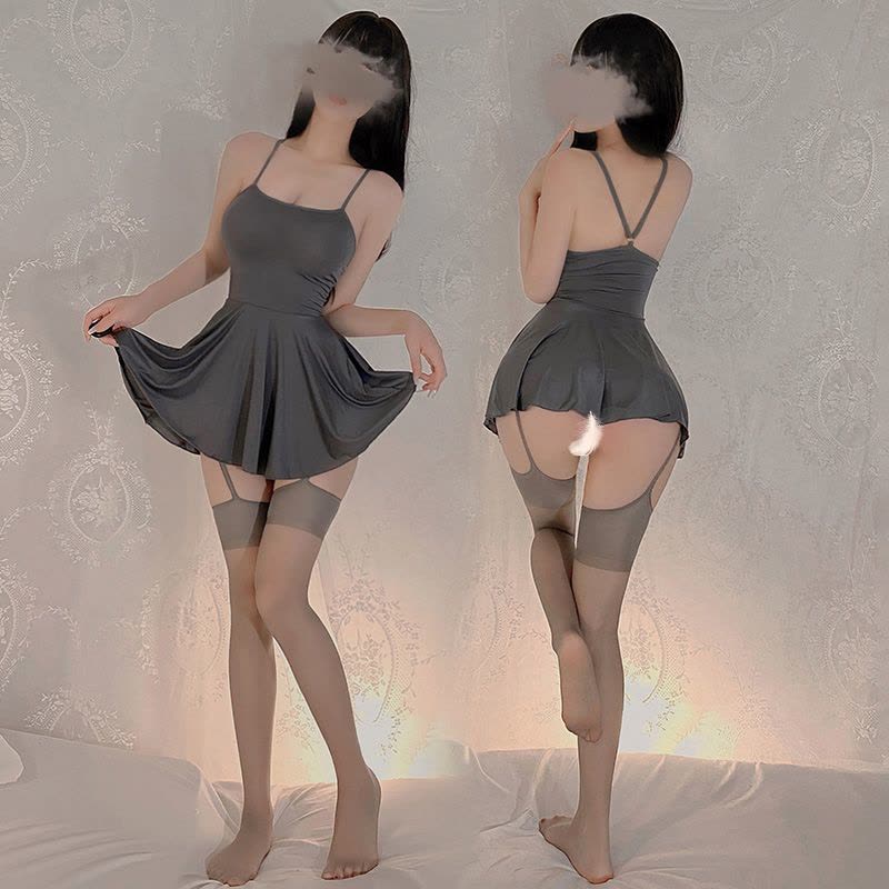 霏慕性感情趣内衣爽滑性感简约吊带裙女式情趣睡衣午夜魅力战袍6625图片