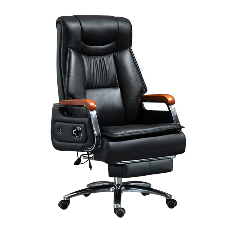 易企采 可躺老板椅 办公室电脑椅 家用办公椅子 转椅高档实木扶手大班